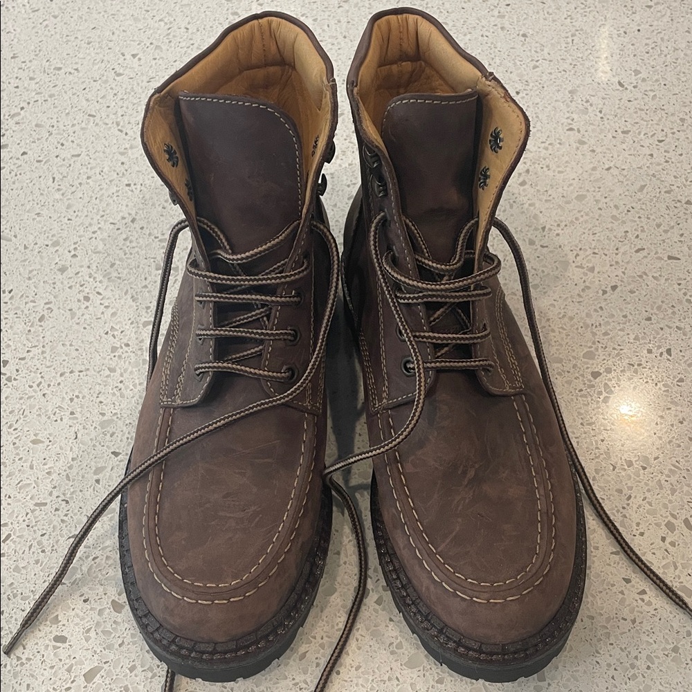 Womens J.Crew Dark Brown Leather Boots size 7